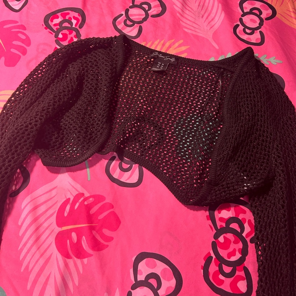 black cardigan